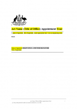 Template - appointments (other than by Governor-General)
