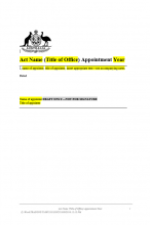 Template - appointments (other than by Governor-General)
