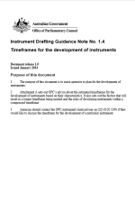 Image of Instrument Drafting Guidance Note No 1.4 - Timeframes for the development of instruments
