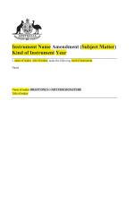 Cover of the Amending Instrument template