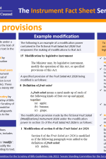 Fact Sheet - Modification provisions